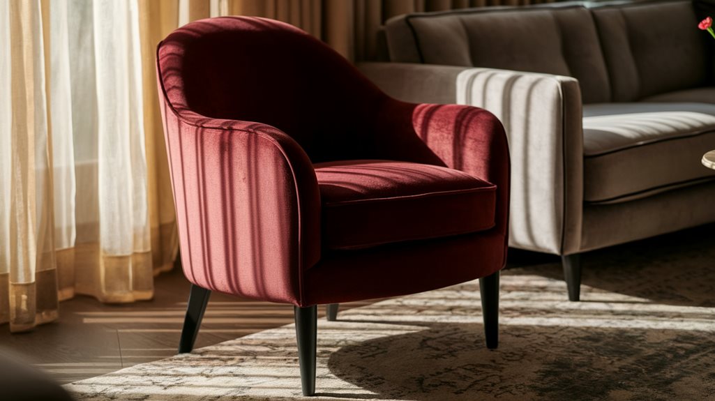 bordowy fotel luksusowy